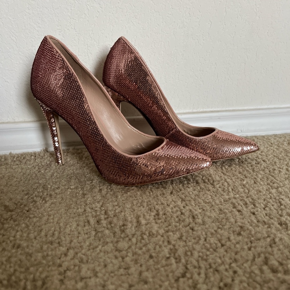 Aldo Shimmering Rose Gold Heels